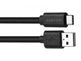 Avacom USB kabel (2.0), USB A samec - USB C samec, 1m, ern