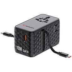 Verbatim, Cestovn adaptr univerzln Charge ,n, Travel 1x USB-C, 1X USB-A + 2x integrovan kabel U