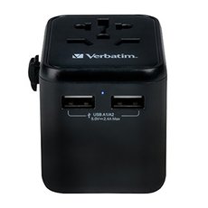 Verbatim, Cestovn adaptr univerzln World-to-World UTA-01 USB-A, ern, 12 W