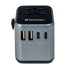Verbatim, Cestovn adaptr univerzln World-to-World UTA-03 USB-A, USB-C, ern, 30 W