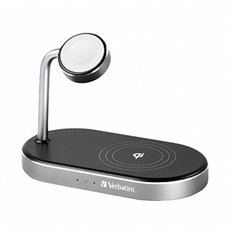 Verbatim, Nabjec stojan 3 v 1, pro iPhone a hodinky Apple Watch, ern, 15V, 44W, Certifikace MFi