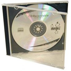 Box na 1 ks CD, prhledn, ern tray, Logo, 10,4 mm, 2-pack