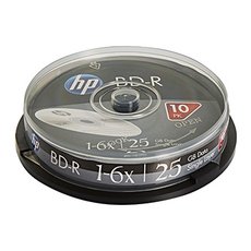 HP BD-R, Single Layer 25GB, Standard, cake box, BRE00071-3, 69321, 6x, 10-pack, pro archivaci dat