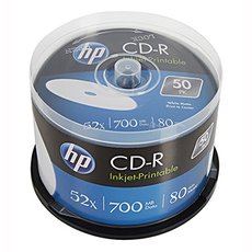 HP CD-R, CRE00017WIP-3, 69312, Printable, 50-pack, 700MB, 52x, 80min., 12cm, spindle, pro archivaci