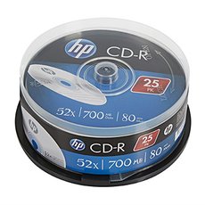 HP CD-R, CRE00015-3, 69311, 25-pack, 700MB, 52x, 80min., 12cm, bez monosti potisku, cake box, pro a