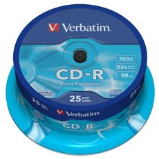 Verbatim CD-R, 43432, Extra Protection, 25-pack, 700MB, 52x, 80min., 12cm, bez monosti potisku, cak