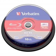 Verbatim BD-RE, Single Layer ScratchGuard Plus, 25GB, cake box, 43694, 2x, 10-pack, pro archivaci da