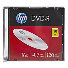 HP DVD-R, DME00085-3, 4.7GB, 16x, slim case, 10-pack, bez monosti potisku, 12cm, 69314, pro archiva