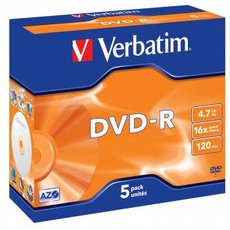 Verbatim DVD-R, Matt Silver, 43519, 4.7GB, 16x, jewel box, 5-pack, bez monosti potisku, 12cm, pro a