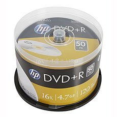 HP DVD+R, DRE00026-3, 69319, 4.7GB, 16x, spindle, 50-pack, bez monosti potisku, 12cm, pro archivaci