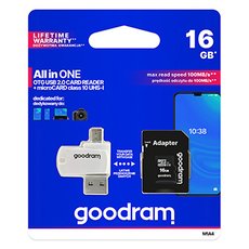 Goodram pamov karta Micro Secure Digital Card All-In-ON, 16GB, micro SDHC, M1A4-0160R12, UHS-I U1