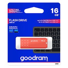 Goodram USB flash disk, USB 3.0, 16GB, UME3, oranov, UME3-0160O0R11, USB A, s krytkou