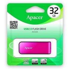 Apacer USB flash disk, USB 2.0, 32GB, AH334, rov, AP32GAH334P-1, USB A, s vsuvnm konektorem