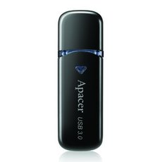Apacer USB flash disk, USB 3.0, 64GB, AH355, ern, AP64GAH355B-1, USB A, s krytkou