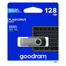 Goodram USB flash disk, USB 2.0, 128GB, UTS2, ern, UTS2-1280K0R11, USB A, s otonou krytkou