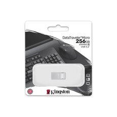 Kingston USB flash disk, USB 3.0, 256GB, DataTraveler Micro G2, stbrn, DTMC3G2/256GB, USB A