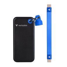 SSD Extern Verbatim Pocket SSD Black/Blue, 32191, 1000GB, modr, M.2, obsahuje USB C kabel a pytlk