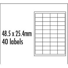 Logo etikety 48.5mm x 25.4mm, A4, matn, erven, 40 etiket, baleno po 10 ks, pro inkoustov a laser