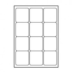 Logo etikety 66mm x 70mm, A4, matn, bl, 12 etiket, 140g/m2, baleno po 25 ks, pro inkoustov a las