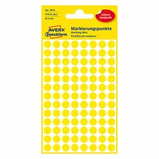 Avery Zweckform etikety 8mm, lut, 104 etiket, znakovac, baleno po 4 ks, 3013, pro run popis