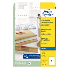 Avery Zweckform etikety 210mm x 297mm, A4, prhledn, transparentn, 1 etiketa, na balky, baleno po