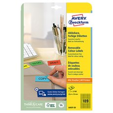 Avery Zweckform etikety 25.4mm x 10mm, A4, lut, 189 etiket, mini, snmateln, baleno po 20 ks, L60
