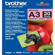 Brother Glossy Photo Paper, BP71GA3, foto papr, leskl, bl, A3, 260 g/m2, 20 ks, inkoustov