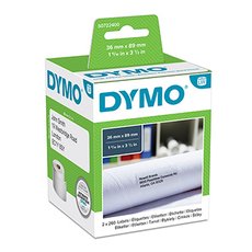 Dymo paprov ttky 89mm x 36mm, bl, velk, 2x260 ks, 99012, S0722400