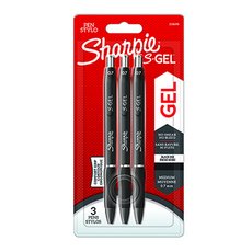 Sharpie, gelov pero S-Gel, ern, 3ks, 0.7mm, DOPRODEJ