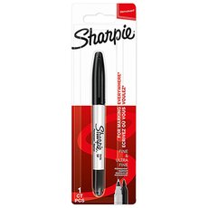 Sharpie, popisova twin tip, ern, 1ks, 0.5/0.9mm, permanentn, blistr