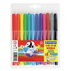 Centropen, sada popisova 7550, color, 12ks, 1mm, vlcov hrot odoln proti zatlaen