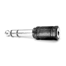 Audio redukce, Jack (6.3mm) samec - Jack (3.5mm) samice, stereo, ern, Logo blistr