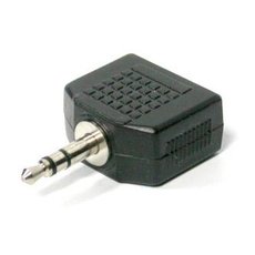 Audio rozdvojka, Jack (3.5mm) samec - 2x Jack (3.5mm) samice, stereo, ern