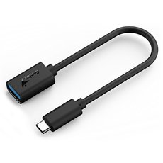 USB redukce, (3.0), USB C samec - USB A samice, ern, Genius USB 3.0, a 5Gbps
