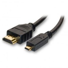 Video kabel micro HDMI samec - HDMI samec, HDMI 1.4 - High Speed with Ethernet, 1m, ern, DOPRODEJ