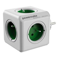 Rozbočovací zásuvka 240V, CEE7 (vidlice) - POWERCUBE, 0.1m, ORIGINAL, zelená, POWERCUBE, 5 zásuvek,