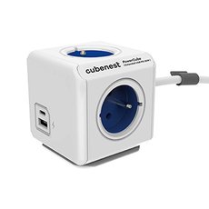 Cubenest - PowerCube, 1.5m, Extended USB PD 20W A+C, modr, POWERCUBE, 4 zsuvky, USB A+C, Power Del