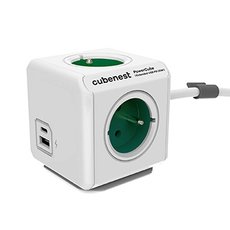 Cubenest - PowerCube, 1.5m, Extended USB PD20W, A+C, zelen, POWERCUBE, 4 zsuvky, USB A+C, Power De