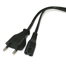 Sov kabel 230V napjec, CEE7/16 (eurozstrka) - C7, 2m, VDE approved, ern, 2-pinov koncovka