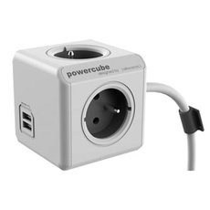 Sov kabel 230V prodluovac, CEE7 (vidlice) - POWERCUBE, 3m, EXTENDED USB, ed, POWERCUBE, 4 zs