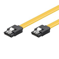 Kabel k hardisku datov, SATA samec - SATA samec, 0.5 m, 6 Gb/s, lut, Logo baleno v blistru, DOPRO