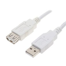 USB prodluka (2.0), USB A samec - USB A samice, 0.3m, bl