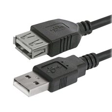 Logo USB prodluka (2.0), USB A samec - USB A samice, 3m, ern, cena za 1 kus