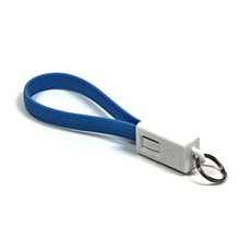 USB kabel (2.0), USB A samec - microUSB samec, 0.2m, modr, klenka, DOPRODEJ
