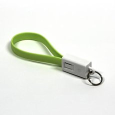 USB kabel (2.0), USB A samec - microUSB samec, 0.2m, svtle zelen, klenka, DOPRODEJ