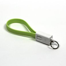 Logo USB kabel (2.0), USB A samec - microUSB samec, 0.2m, svtle zelen, blistr, klenka