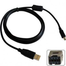 Logo USB kabel (2.0), USB A samec - 8-pin samec, 26726, 1.8m, ern, MINOLTA, DOPRODEJ
