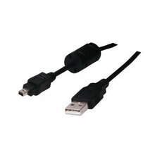 Logo USB kabel (2.0), USB A samec - 4-pin samec, 1.8m, ern, blistr, FUJI