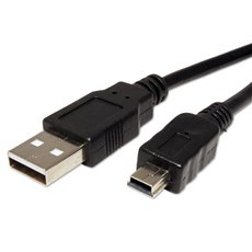 USB kabel (2.0), USB A samec - miniUSB samec, 1.8m, ern