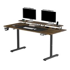 Pracovn stl, elektricky nastaviteln vka, 160X70 cm, 72-117 cm, HIGHLANDER XXL BROWN, hnd, ULT